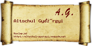 Altschul Györgyi névjegykártya